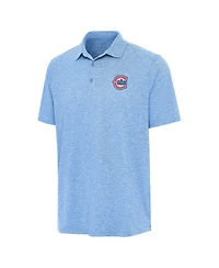 Antigua Men's Heather Powder Blue Chicago Cubs Alternate Logo Par 3 Polo Shirt