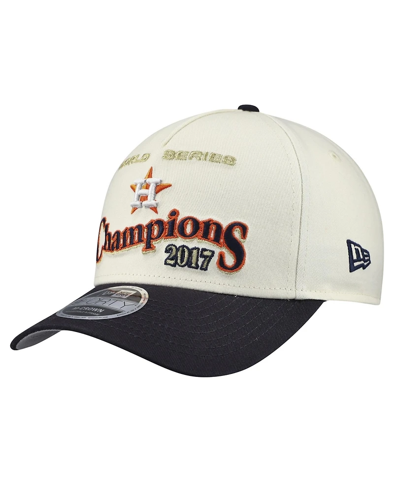 New Era Men's Cream/Navy Houston Astros World Series 9FORTY M-Crown A-Frame Adjustable Hat