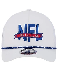 New Era Men's White Buffalo Bills Nfl 9FORTY A-Frame M-Crown Adjustable Trucker Hat