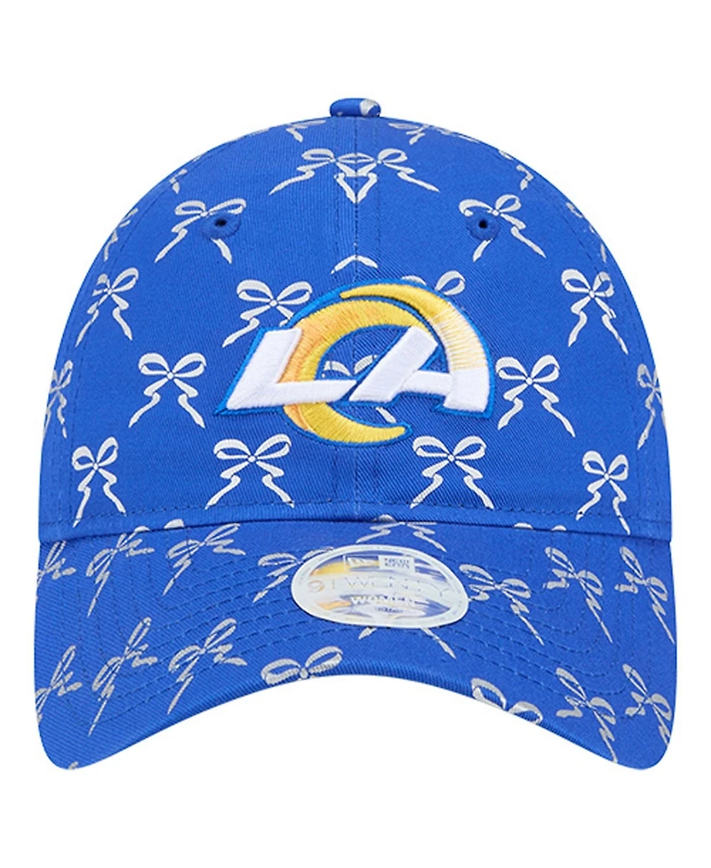 New Era Women's Royal Los Angeles Rams Ribbon 9TWENTY Adjustable Hat