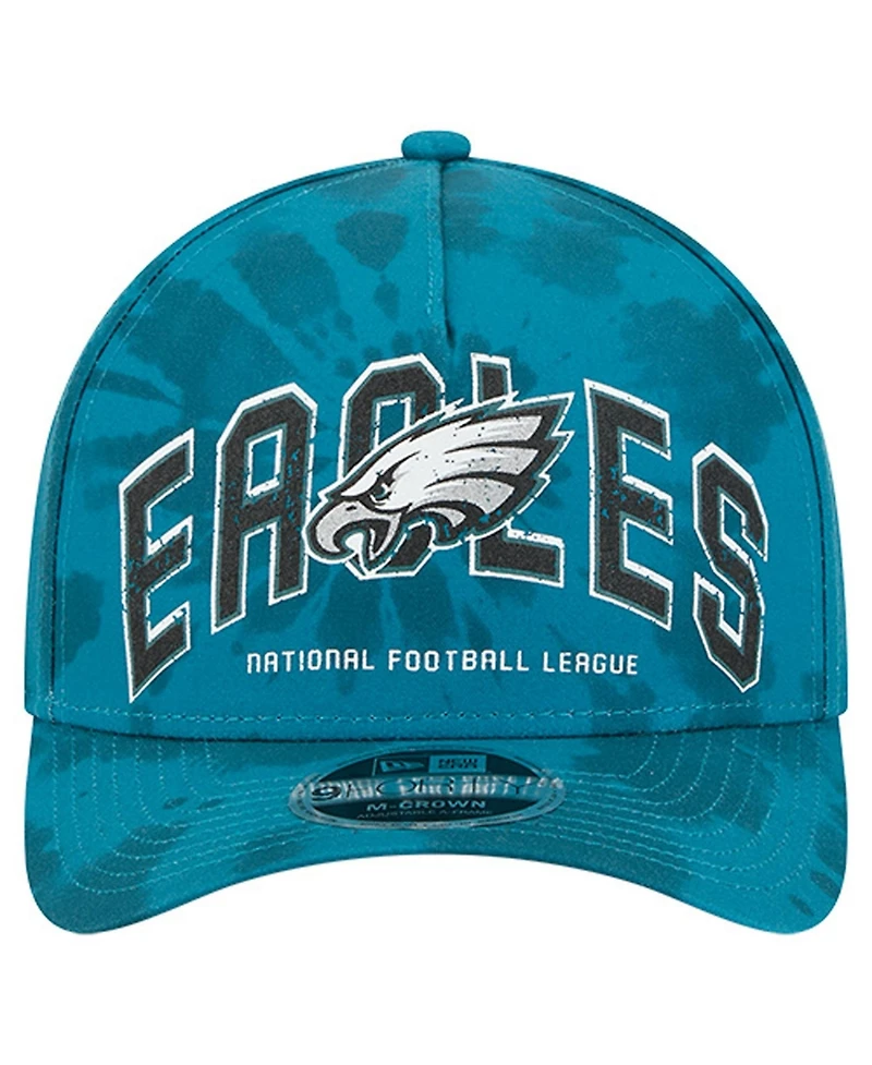 New Era Men's Midnight Green Philadelphia Eagles Tie Dye Fade 9Forty M-Crown A-Frame Adjustable Hat