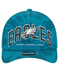 New Era Men's Midnight Green Philadelphia Eagles Tie Dye Fade 9Forty M-Crown A-Frame Adjustable Hat