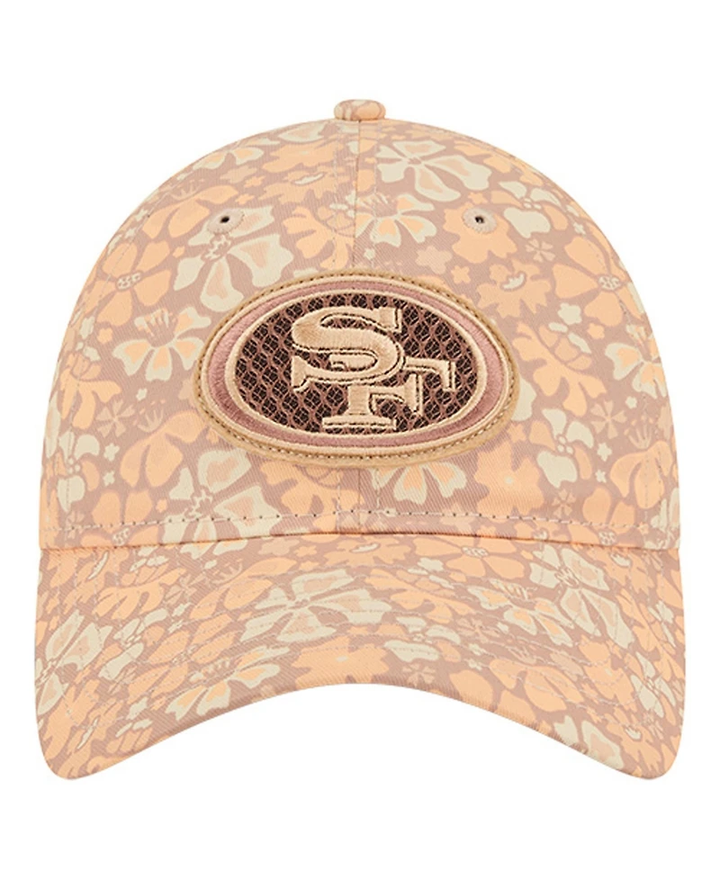 New Era Women's Tan San Francisco 49ers Floral 9TWENTY Adjustable Hat