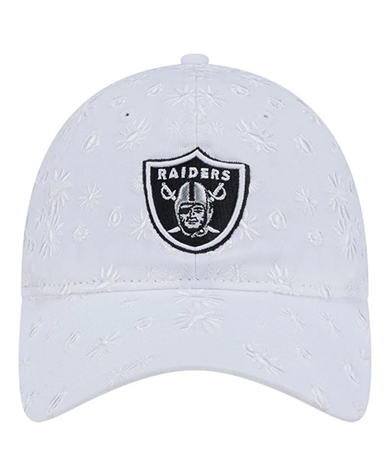 New Era Women's White Las Vegas Raiders Floral 9TWENTY Adjustable Hat