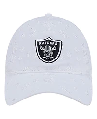 New Era Women's White Las Vegas Raiders Floral 9TWENTY Adjustable Hat