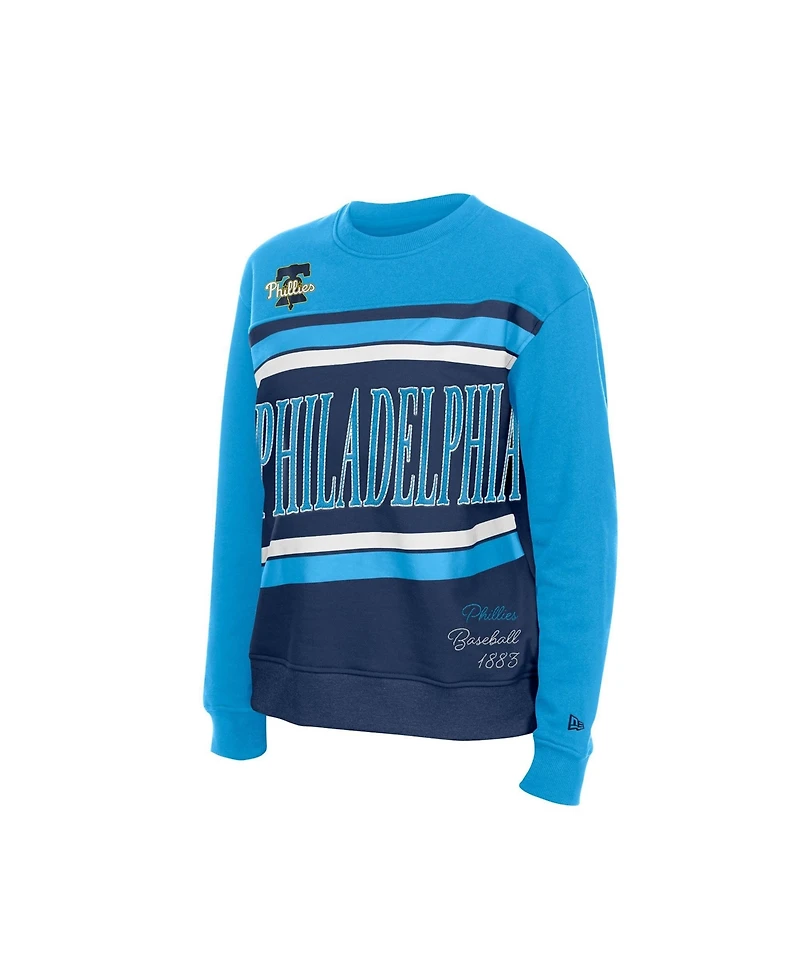 New Era Women's Philadelphia Phillies Fleece Color Block Crewneck Sweatshirt