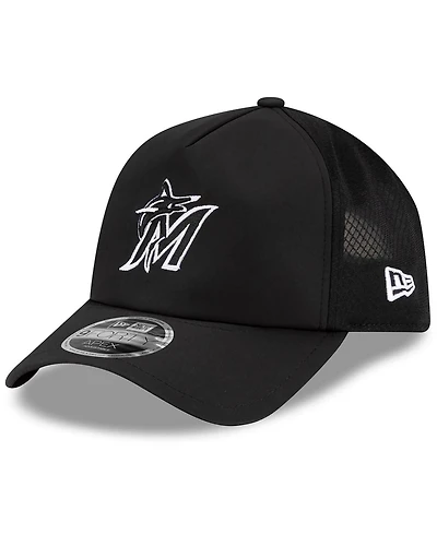 New Era Men's Miami Marlins 2026 Batting Practice Apex 9FORTY Adjustable Trucker Hat