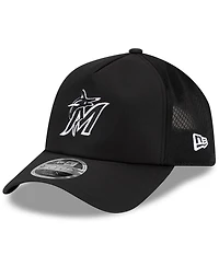 New Era Men's Miami Marlins 2026 Batting Practice Apex 9FORTY Adjustable Trucker Hat