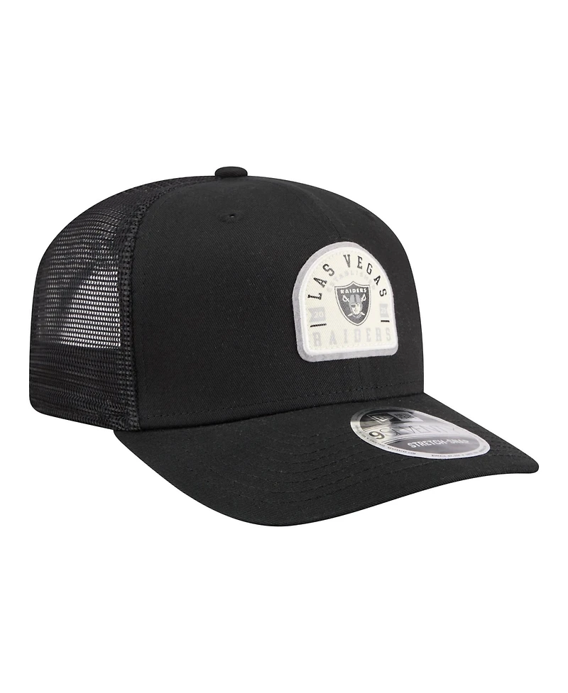New Era Men's Black Las Vegas Raiders Contest 9SEVENTY Adjustable Trucker Hat