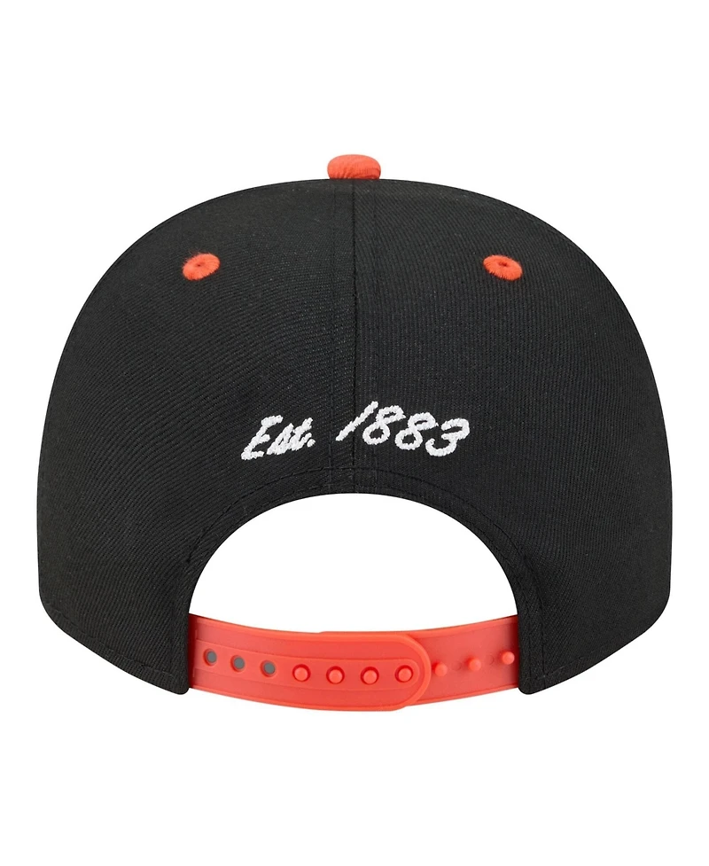 New Era Men's Black/Orange San Francisco Giants Arched A-Frame 9FIFTY Adjustable Hat