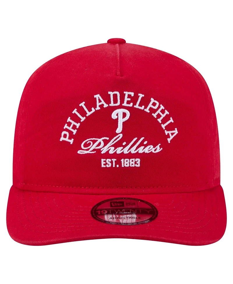 New Era Men's Red Philadelphia Phillies Stacked 19TWENTY Adjustable Hat