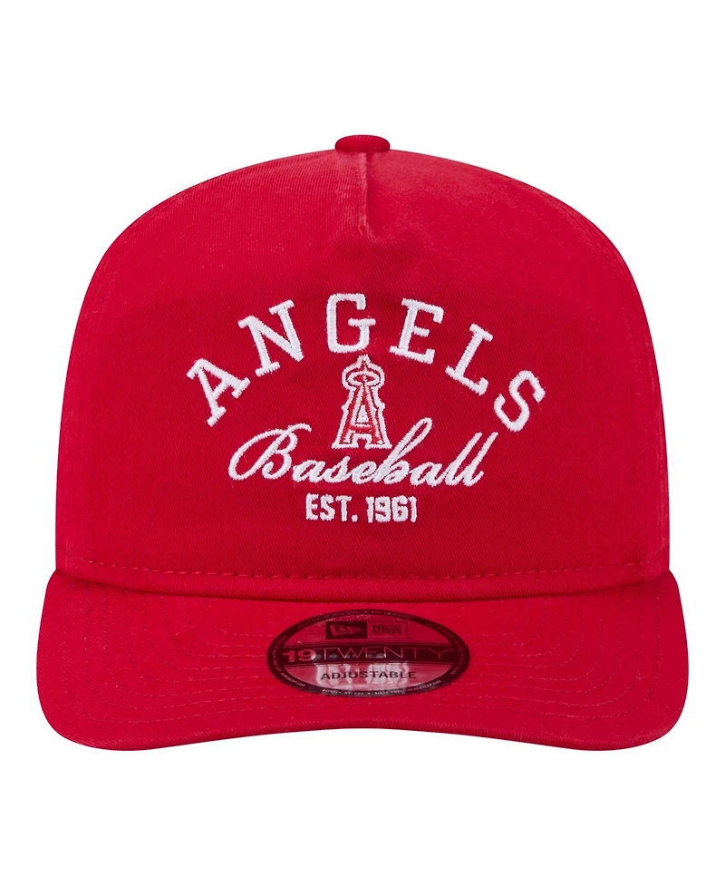 New Era Men's Red Los Angeles Angels Stacked 19TWENTY Adjustable Hat