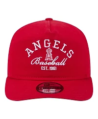 New Era Men's Red Los Angeles Angels Stacked 19TWENTY Adjustable Hat