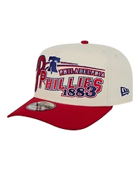 New Era Men's Cream/Red Philadelphia Phillies Classic A-Frame 9FIFTY Snapback Hat