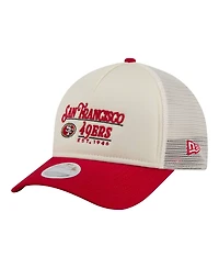 New Era Women's White/Scarlet San Francisco 49ers Retro A-Frame 9FORTY Adjustable Hat