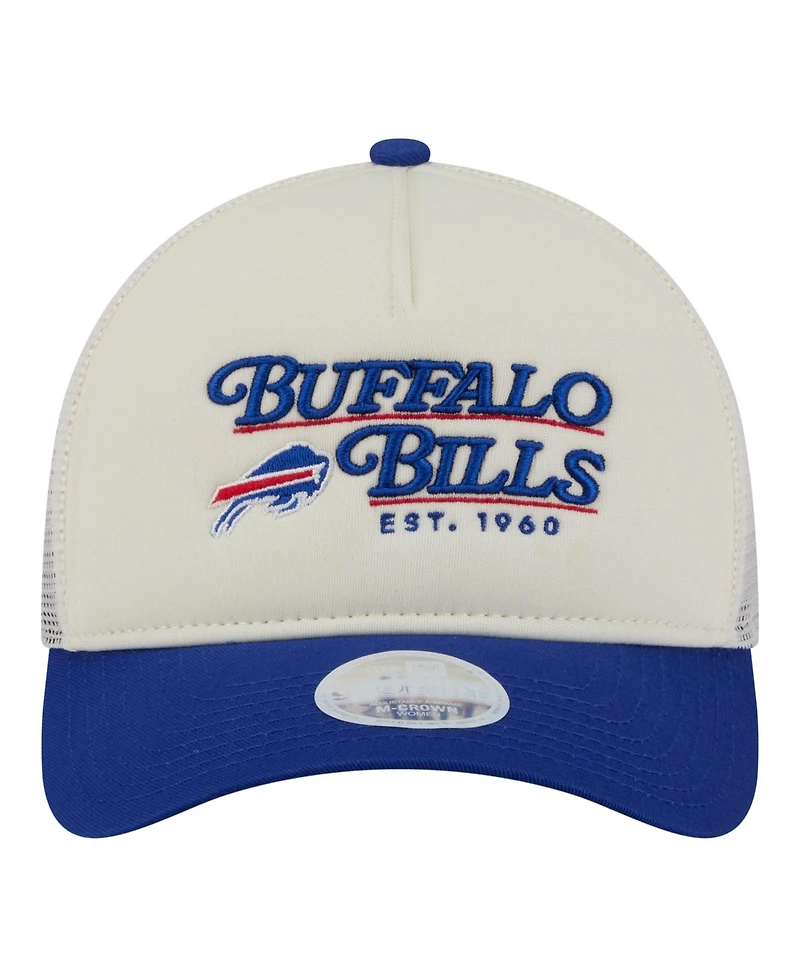New Era Women's Cream/Royal Buffalo Bills Retro A-Frame 9FORTY Adjustable Hat