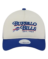 New Era Women's Cream/Royal Buffalo Bills Retro A-Frame 9FORTY Adjustable Hat