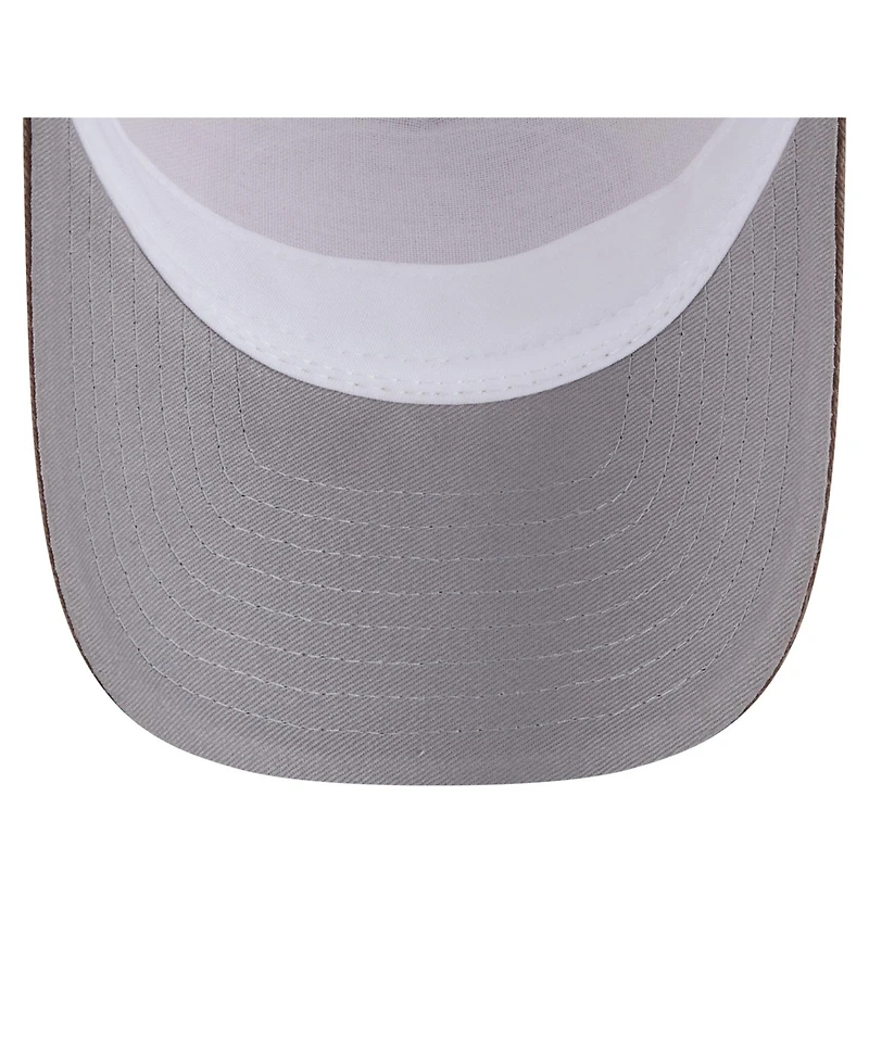 New Era Men's Light Beige/Brown San Diego Padres Frayed M-Crown A-Frame 9FORTY Trucker Adjustable Hat