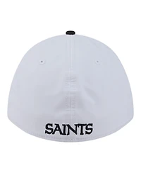 New Era Men's White/Black Orleans Saints Patch 39THIRTY A-Frame M-Crown Perforated Flex Hat
