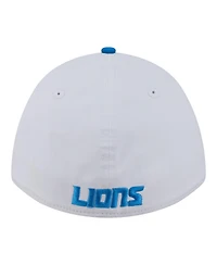 New Era Men's White/Blue Detroit Lions Patch 39THIRTY A-Frame M-Crown Perforated Flex Hat