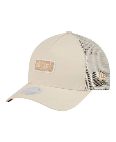 New Era Women's Light Beige St. Louis Cardinals Tonal Patch 9FORTY M-Crown A-Frame Trucker Adjustable Hat