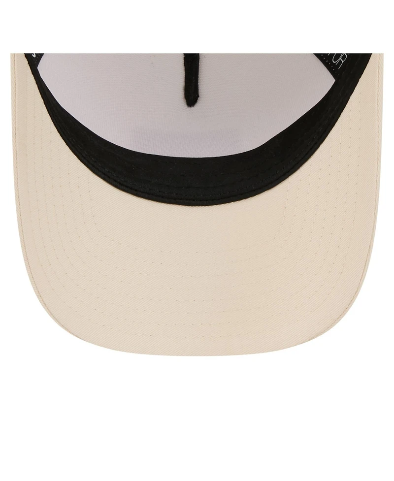 New Era Women's Light Beige New York Mets Tonal Patch 9FORTY M-Crown A-Frame Trucker Adjustable Hat