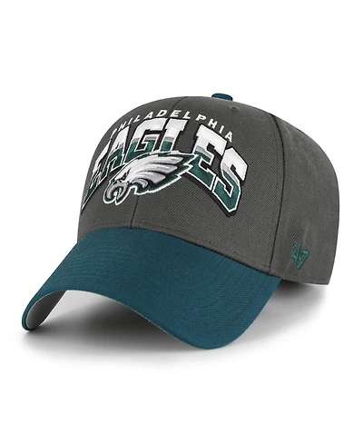 '47 Brand Men's Charcoal Philadelphia Eagles Split Block Mvp Adjustable Hat