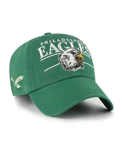 '47 Brand Men's Kelly Green Philadelphia Eagles Throwback Graphic Clean Up Adjustable Hat