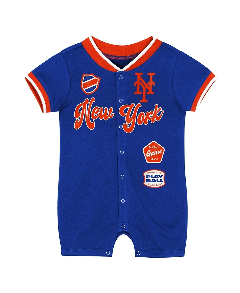 Outerstuff Baby Boys and Girls Royal New York Mets Pinch Coverall Shorts