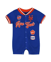 Outerstuff Baby Boys and Girls Royal New York Mets Pinch Coverall Shorts