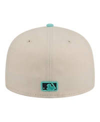 New Era Men's Light Beige/Turquoise York Mets Two-Tone Color Pack 59FIFTY Fitted Hat