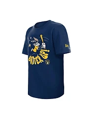 New Era Big Boys and Girls Navy Milwaukee Brewers Looney Tunes T-Shirt
