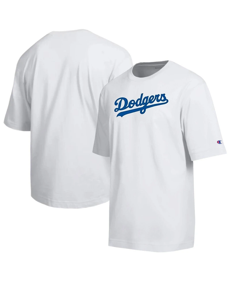 Champion Men's White Los Angeles Dodgers All Star Arched Chenille Wordmark T-Shirt
