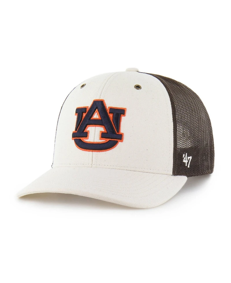 Carhartt x '47 Brand Men's Natural/Brown Auburn Tigers Undyed Trucker Adjustable Hat
