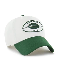 47 Brand Men's Cream/Green New York Jets Pique Patch Clean Up Adjustable Hat