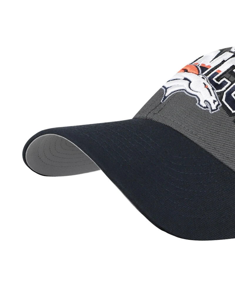 '47 Brand Men's Charcoal Denver Broncos Split Block Mvp Adjustable Hat