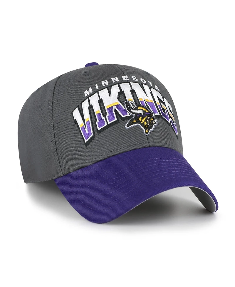'47 Brand Men's Charcoal Minnesota Vikings Split Block Mvp Adjustable Hat