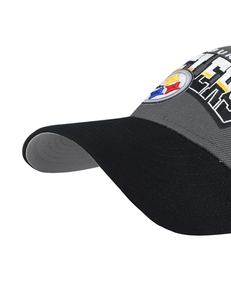 '47 Brand Men's Charcoal Pittsburgh Steelers Split Block Mvp Adjustable Hat