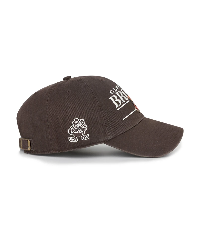 '47 Brand Men's Brown Cleveland Browns Throwback Graphic Clean Up Adjustable Hat