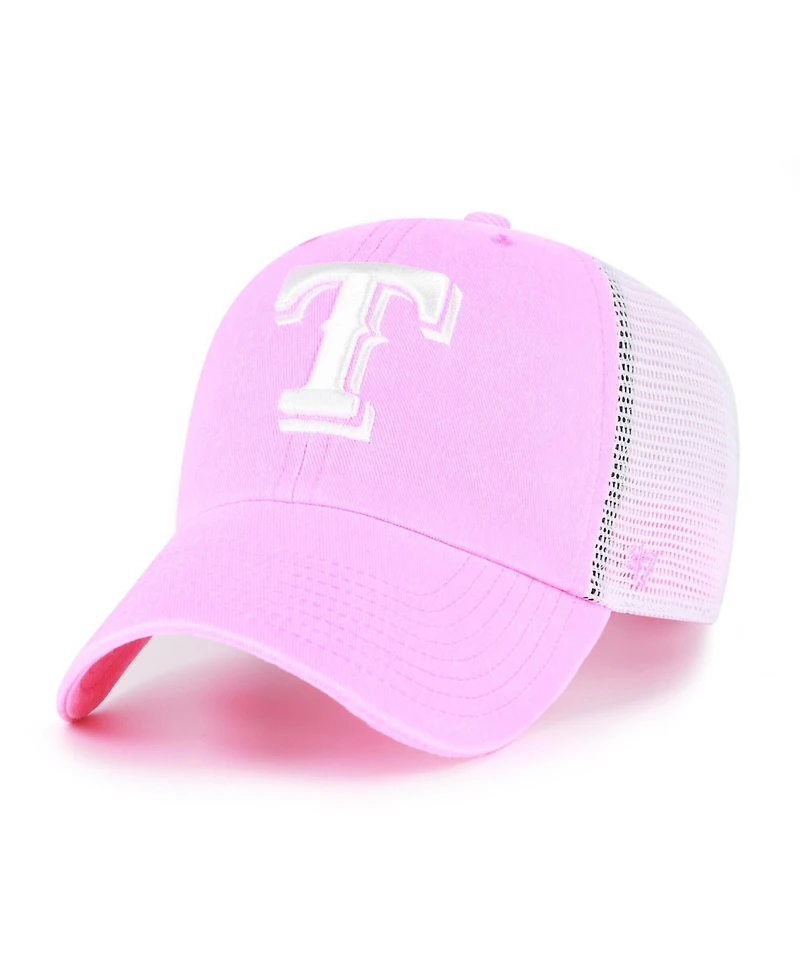 '47 Brand Women's Pink Texas Rangers Summer Fun Trucker Clean Up Adjustable Hat