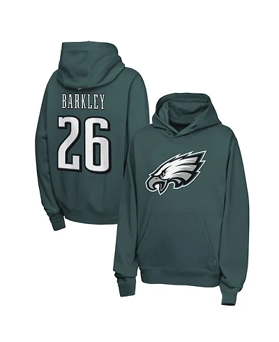 Nike Big Boys and Girls Saquon Barkley Midnight Green Philadelphia Eagles Name Number Club Fleece Hoodie