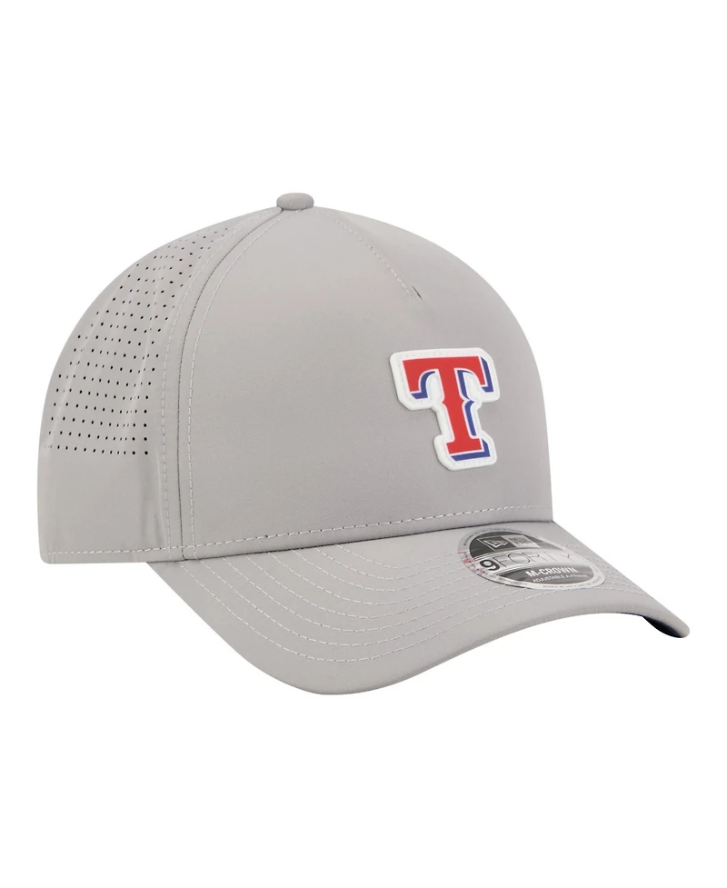 New Era Men's Gray Texas Rangers Micro Logo 9FORTY M-Crown A-Frame Adjustable Hat