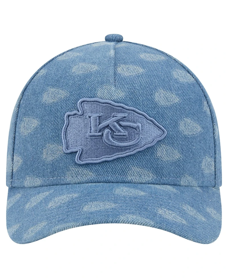 New Era Women's Denim Kansas City Chiefs A-Frame 9FORTY Adjustable Hat