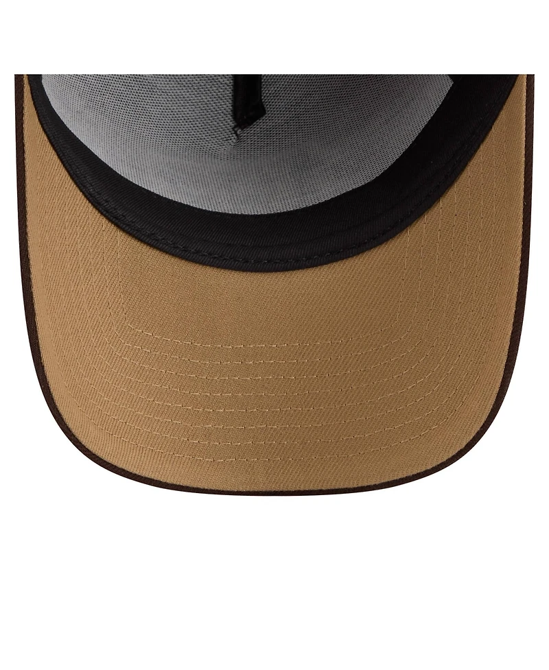 New Era Men's Dark Brown Cincinnati Bengals Burnt Wood A-Frame 9FORTY Adjustable Hat