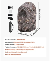 Sugift Single Person Hunting Blind Portable Concealed Shelter with Silent Zipper Door