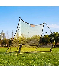 Sugift 2-in-1 Soccer Goal Rebounder Net with Fiberglass Poles and Iron Pipe