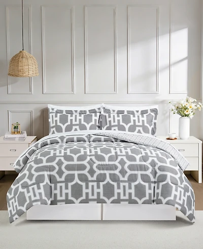 Macy's Emmet Geo Reversible Microfiber 8-piece Comforter Set