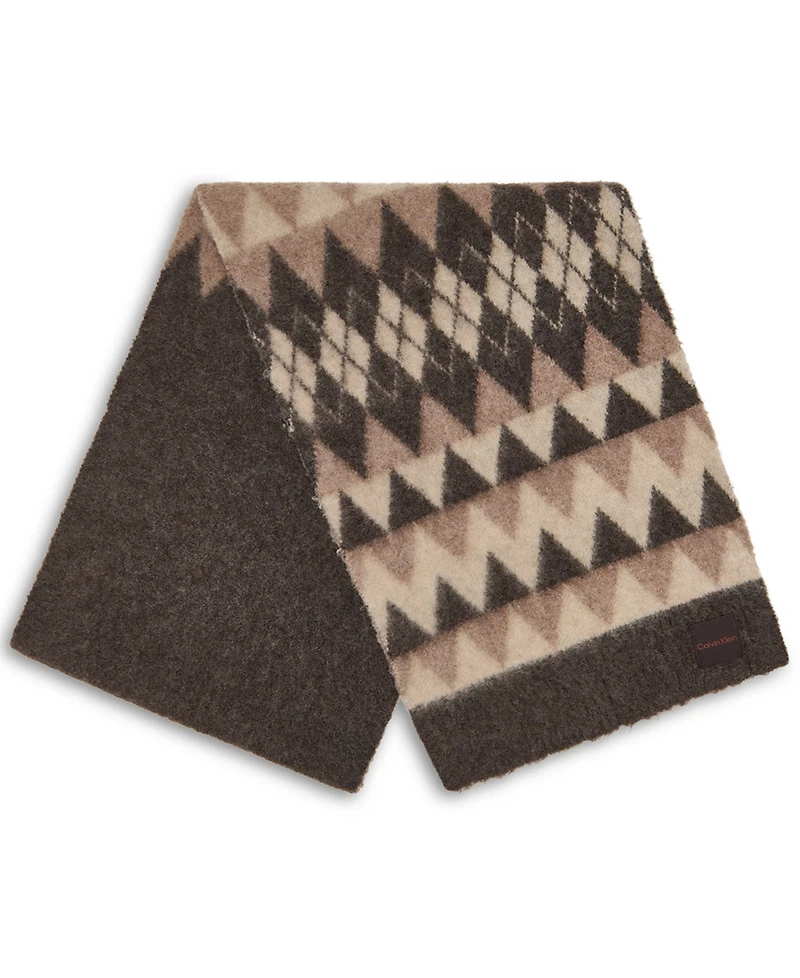 Calvin Klein Women's Argyle Fair Isle Pattern Scarf