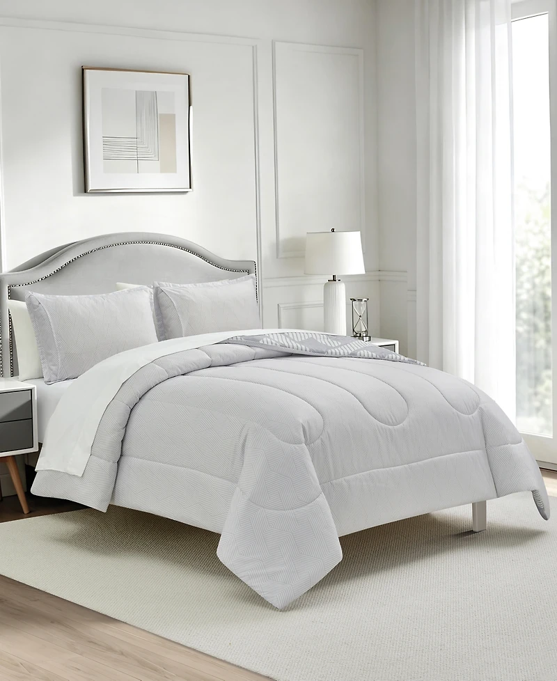 Macy's Colton Geo Reversible Microfiber 3-piece Comforter Set