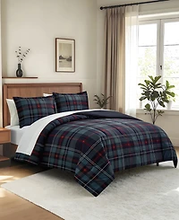 Macy's Danny Plaid Reversible Microfiber 3-piece Comforter Set